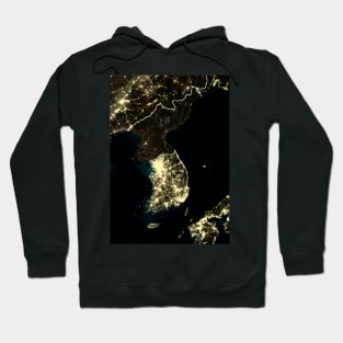 Korean Peninsula at night (C024/9385) Hoodie